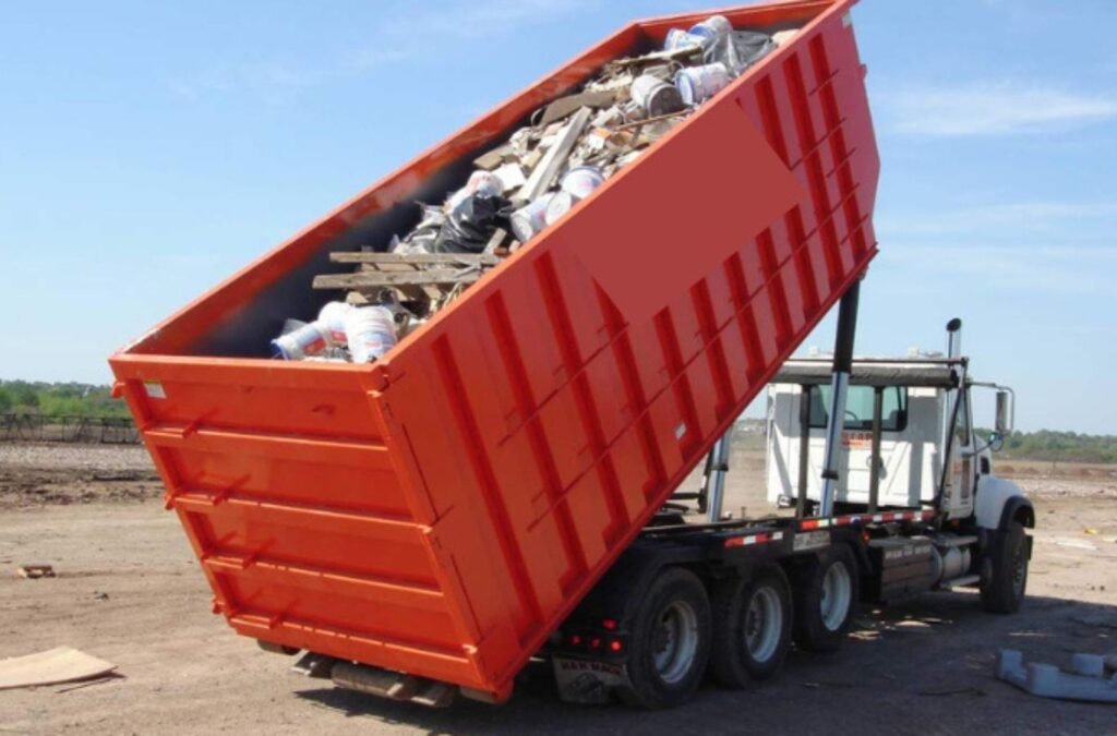 Large dumpster delivery in Montebello NY construction site