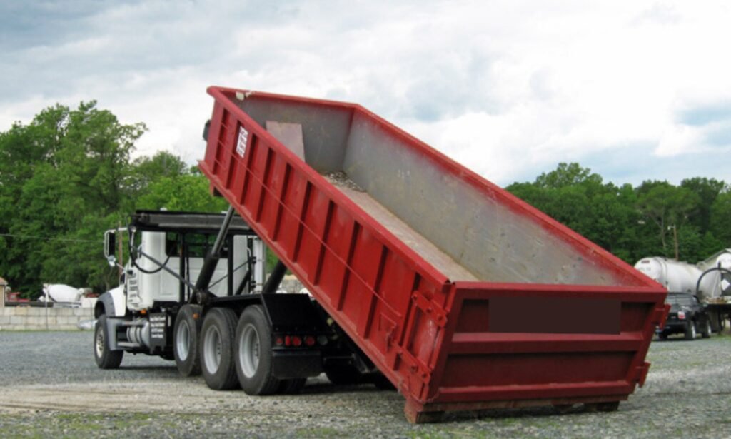 Speedy Dumpsters delivering dumpster in Newburgh NY neighborhood